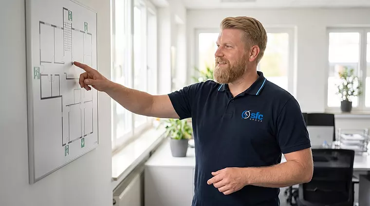 Gekennzeichneter Notausgang